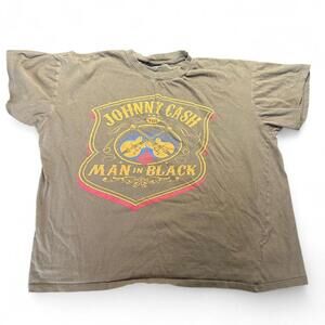 Johnny Cash Man In Black T-Shirt Large